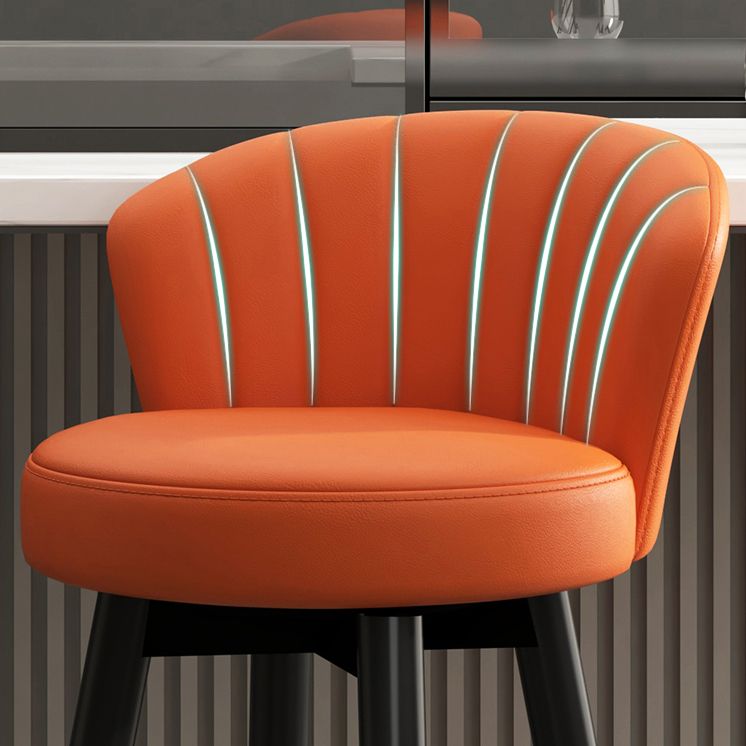 Silla contemporánea del mostrador de la sala de estar de la imitación de cuero de los taburetes de bar de las piernas del metal