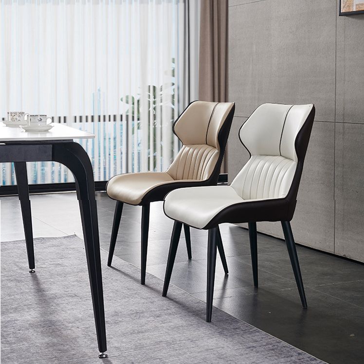 Modern Home Dining Side Chair Leather Armless Dining Chairs (Set of 2) Clearhalo ' kitchen&dining_furn' 'Dining Chairs' 'Dining Tables & Seating' 'dining_chair' 'furn' 'furn_dining_chair' 'Furniture' 'furniture_dining_chair' 'Kitchen & Dining Furniture' 'kitchen' 1200x1200_5dc69a21-7d5c-4c68-93be-eecca11dee36
