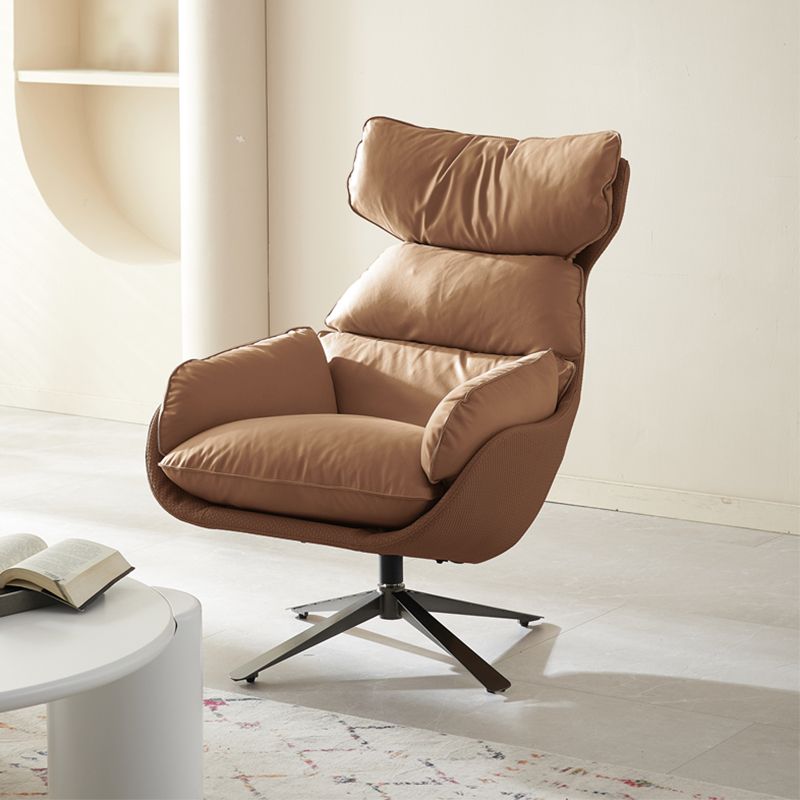 Sedia a braccio a colore solido contemporaneo sedia a base di base a 4 stelle con girevole