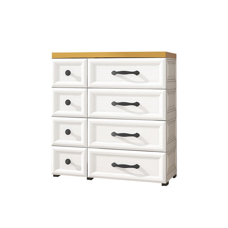 Modern Style Non-Hanging Armoire Plastic Wardrobe Closet with Drawers