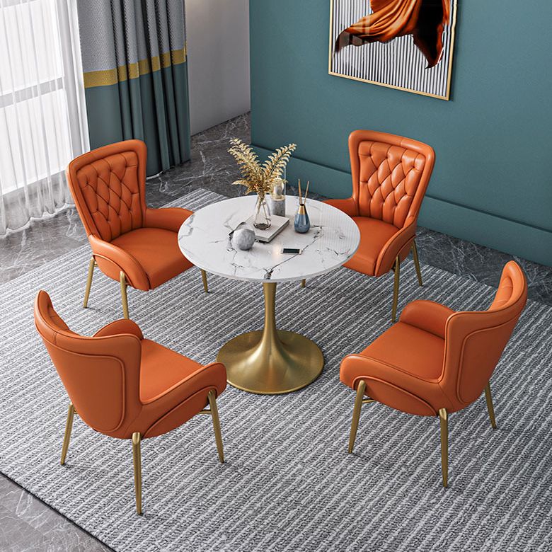 Glam Style Sintered Stone Dining Set 1/2/3/4/5 Pieces Dining Set