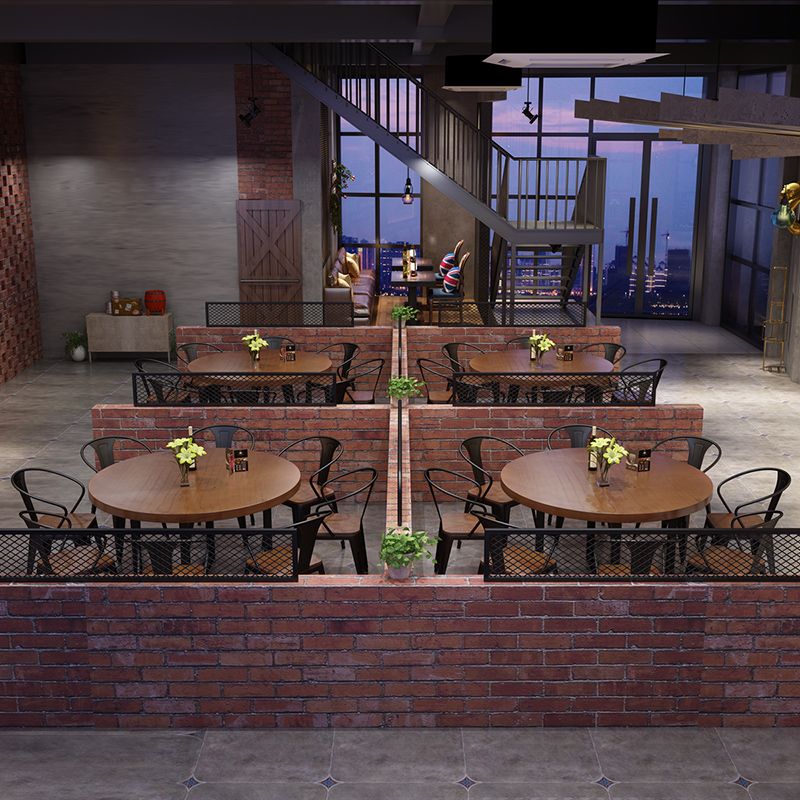 Tavolo da pranzo moderno per la caffetteria rotonda tavolo in legno massiccio in marrone