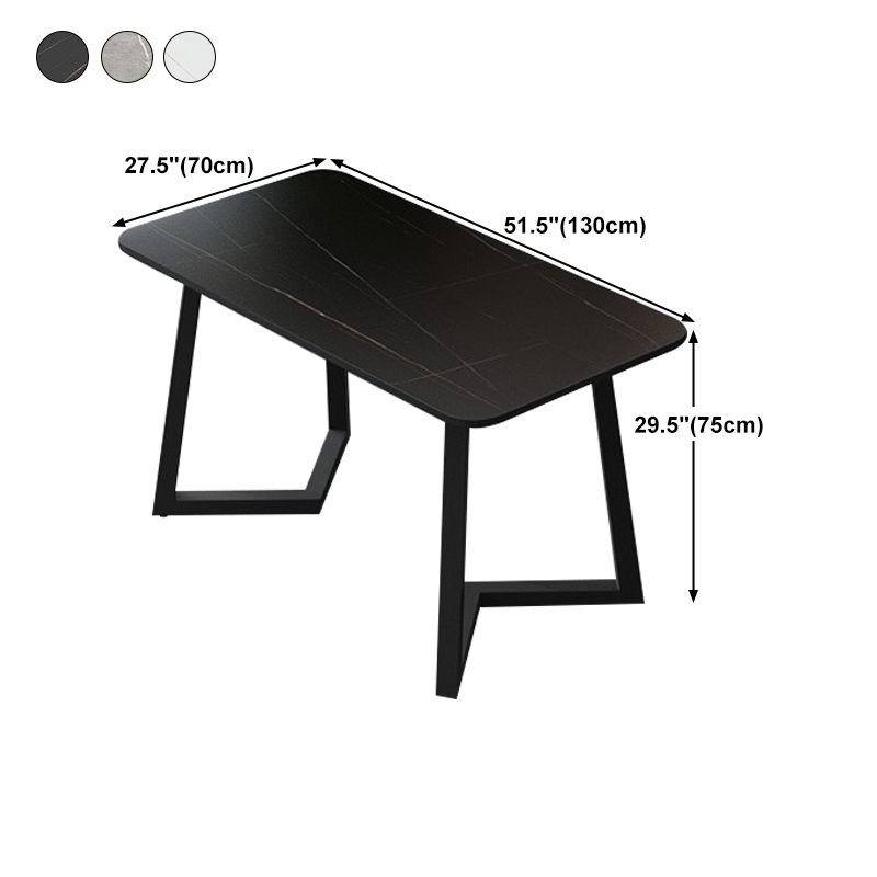 Rectangle Sintered Stone Table for Restaurant Industrial Dining Table with Double Pedestal Clearhalo 'Dining Tables & Seating' 'Dining Tables' 'dining_table' 'furn' 'furn_dining_table' 'Furniture' 'furniture_dining_table' 'Kitchen & Dining Furniture' 'kitchen' 'kitchen_dining_table' 1200x1200_5dcc0622-f4ed-4493-bca8-ec01a1e98241
