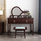Traditional Style Solid Wood with Drawers Dark Coffee Dressing Table