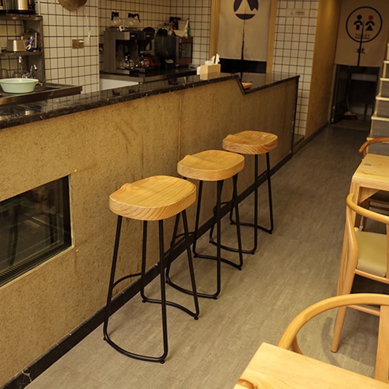 Modern Style Metal Bar Stool with Footrest Milk Tea Shop Bar Stool 30- Inches Clearhalo 'Bar Furniture' 'Bar Stools' 'bar_stools' 'furn' 'furn_bar_stools' 'Furniture' 'furniture_bar_stools' 'Kitchen & Dining Furniture' 1200x1200_5dcf2c12-022c-4415-bedb-02486d9b9293