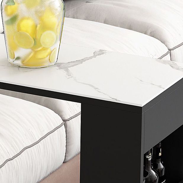 Contemporary Storage Base Bar Dining Table Stone Top Table with Wine Storages Clearhalo 'Bar Furniture' 'Bar Tables' 'bar_tables' 'furn' 'furn_bar_tables' 'Furniture' 'Kitchen & Dining Furniture' 1200x1200_5dcffe0f-a278-48bd-80c8-8e33dd988fbd