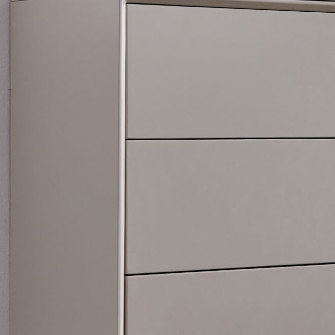 Server a buffet contemporanei con cassetti in pietra e server da pranzo in legno