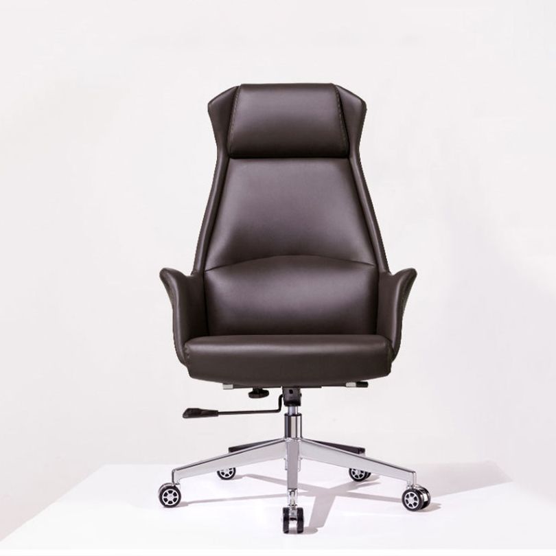 Modern Desk Chair High-Back Leather Computer Chair with Wheels Clearhalo 'furn' 'furn_office_chair' 'Furniture' 'Office Chairs' 'Office Furniture' 'office_chair' 1200x1200_5dd0d986-351a-4d85-989b-bb1c1da72e07