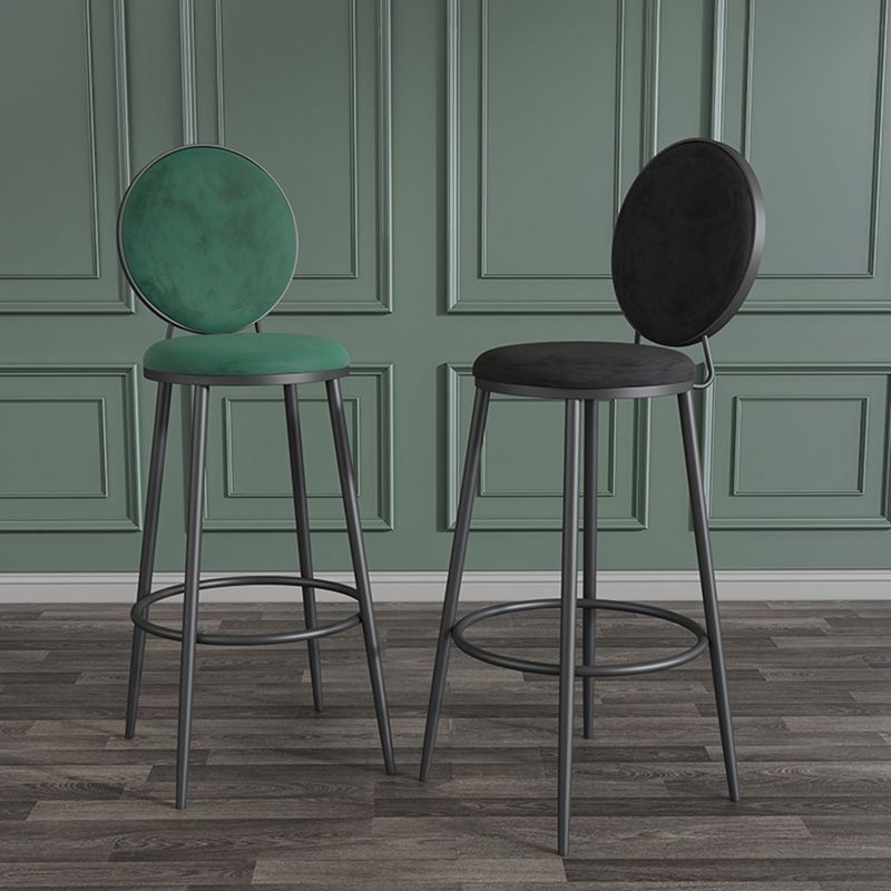 Glam Metal Upholstered Bar Stool Bristol Barstool with Iron Legs and Low Cushion Back Clearhalo 'Bar Furniture' 'Bar Stools' 'bar_stools' 'furn' 'furn_bar_stools' 'furniture_bar_stools' 'Kitchen & Dining Furniture' 'kitchen&dining_furn' 'kitchen' 'kitchen_furn' Furniture' 1200x1200_5dd0e270-8826-4f33-b160-77113a33d1d5