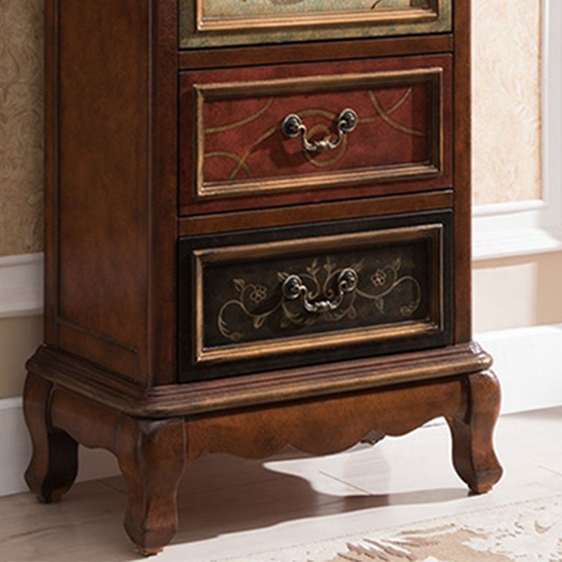 Industrial Cabriole Legs Accent Cabinet Solid Wood Storage Cabinet with Drawer