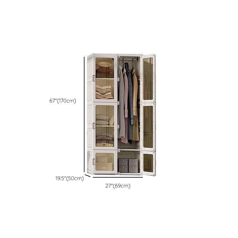 Modern Folding Plastic Wardrobe Freestanding Wardrobe with Shelves Clearhalo 'Armoires & Wardrobes' 'armoires_wardrobes' 'Bedroom Furniture' 'furn' 'furn_armoires_wardrobes' 'Furniture' 1200x1200_5dd1d60f-867f-4b4d-a9c4-9158fa39d7bc