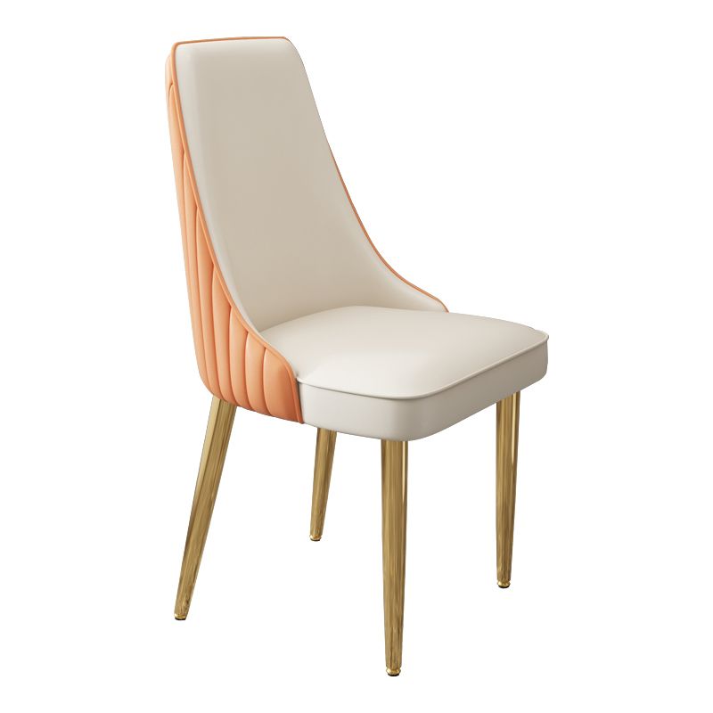 Glam Style Side Chair Leather Parsons Back Dining Chair for Home Clearhalo 'Dining Chairs' 'Dining Tables & Seating' 'dining_chair' 'furn' 'furn_dining_chair' 'Furniture' 'Kitchen & Dining Furniture' 1200x1200_5dd1e118-af18-4744-bfcc-c3471bf830b2