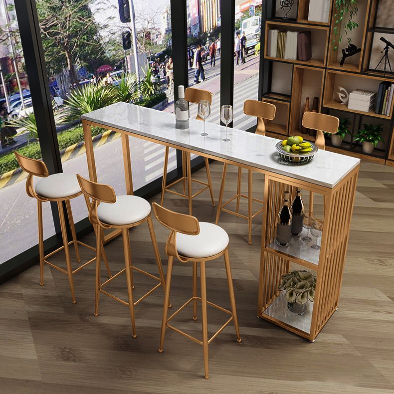 Juego de mesa de Bar Rectangular de 1/3/7 piezas, mesa moderna de mármol para tienda de té con leche y taburetes de Bar