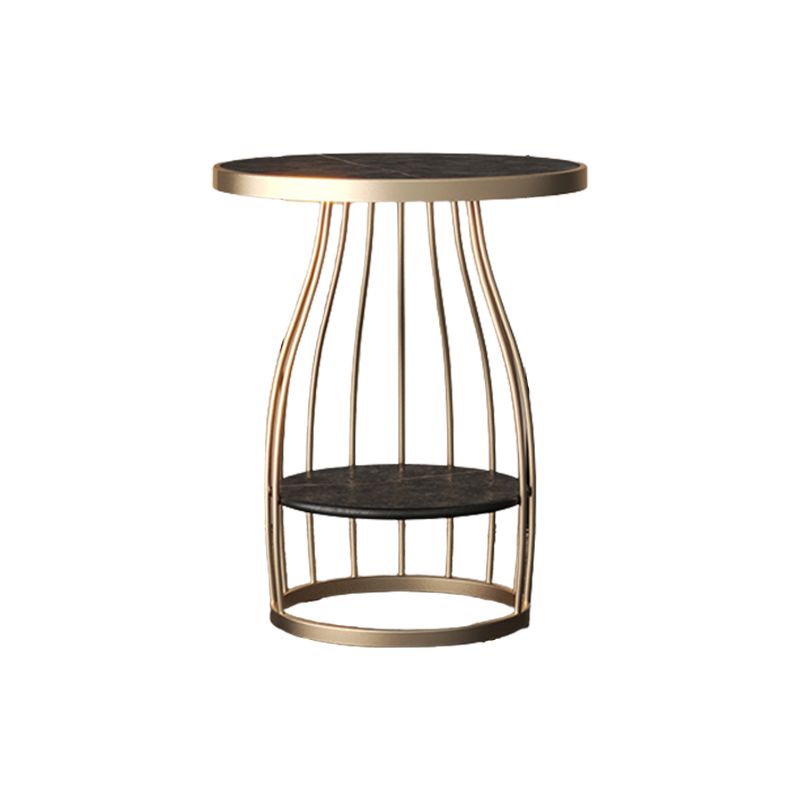 Modern Style Cocktail Table Marble Table Metal Base Round Coffee Table