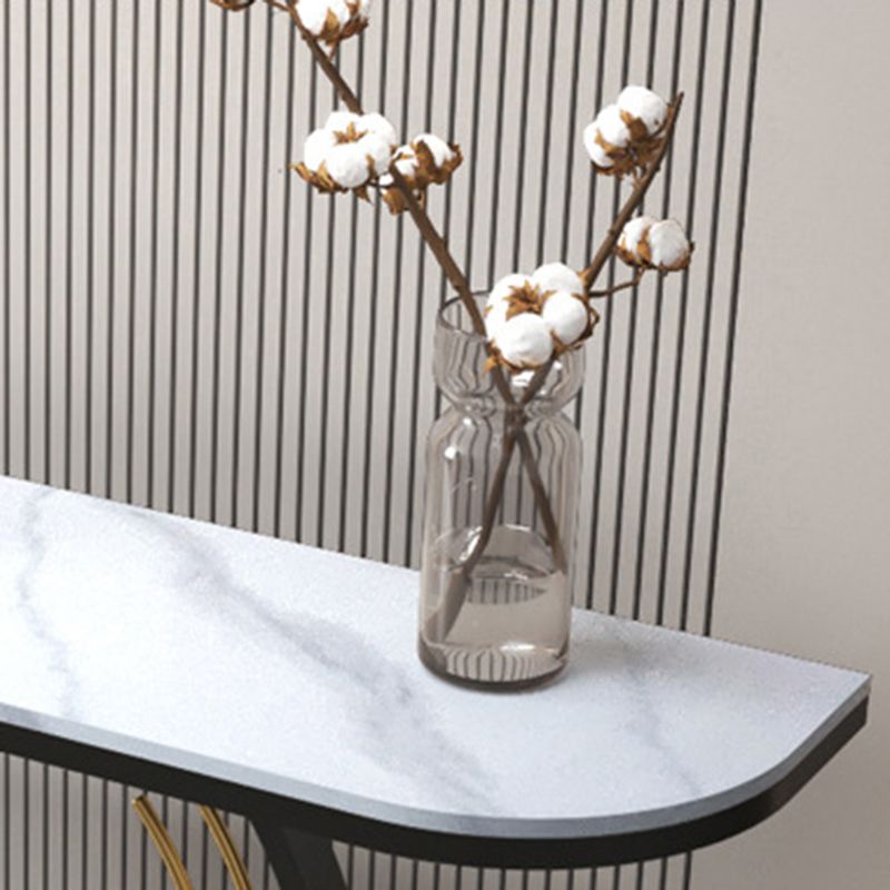 31.5-inch Tall Glam Console Table 1-shelf Stone Accent Table