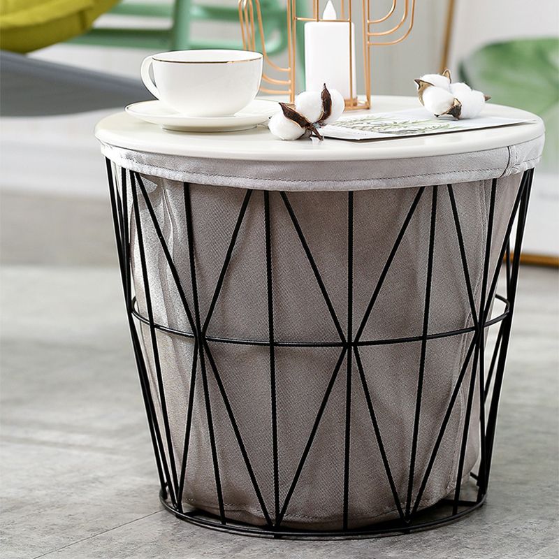 Contemporary Metal Round Top Coffee or End Table with Fram Base Clearhalo 'Coffee & Accent Tables' 'Coffee Tables' 'coffee_tables' 'furn' 'furn_coffee_tables' 'Furniture' 'Living Room Furniture' 1200x1200_5dd597c7-92fc-4c9b-ba96-f3132706521f