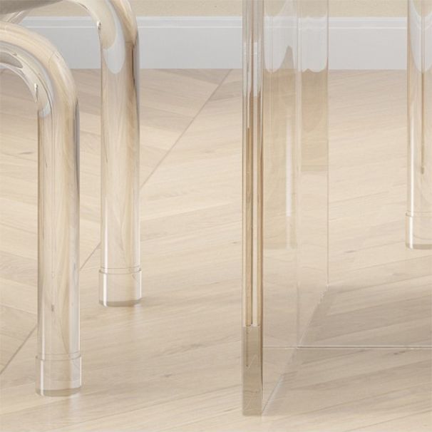 Glam Dining Table Set with Acrylic Base 1/5/7 Pcs Dinette Set with White Chairs Clearhalo 'Dining Room Sets' 'Dining Tables & Seating' 'dining_room_set' 'furn' 'furn_dining_room_set' 'Furniture' 'Kitchen & Dining Furniture' 1200x1200_5dd5b9b7-583a-4ddc-aed0-aef6273eaef4