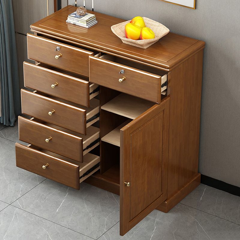 アメリカントラディショナルストレージチェスト無垢材ドレッサー、引き出し6個付き