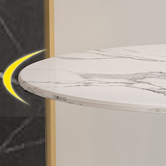 Metal de comedor moderno de metal Mesa de piedra sinterizada para comedor