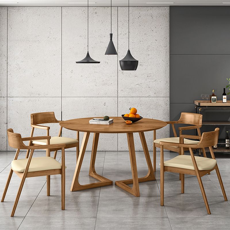 Round Pedestal Dining Site Table Contemporary Furniture with Pine Solid Wood Clearhalo ' dining_table' 'Dining Tables & Seating' 'Dining Tables' 'furn' 'furn_dining_table' 'Furniture' 'furniture_dining_table' 'Kitchen & Dining Furniture' 'kitchen&dining_furn' 'kitchen' 'kitchen_dining_table' 1200x1200_5dd8bca1-6891-4fdf-a935-1287c21f575e