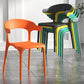 Scandinavian Matte Finish Plastic Dining Chair Milk Tea Shop Stacking Arm Chair