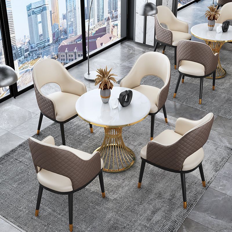 Ensemble Glam Dinette pour la cuisine 1/2/5 PCS Table de table à manger blanc brillant