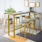 Glam Style Rectangle Bar Set 1/7 Pieces Stone Pub Dining Set for Dining Room Clearhalo 'Bar Furniture' 'furn' 'furn_home_bar_bar_sets' 'Furniture' 'Home Bars & Bar Sets' 'home_bar_bar_sets' 'Kitchen & Dining Furniture' 1200x1200_5ddf2b88-6d0b-4106-8e66-1ce6545e48e7