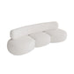 Wool Armless Curved Sofa Contemporary White Sofa with Tight Back
