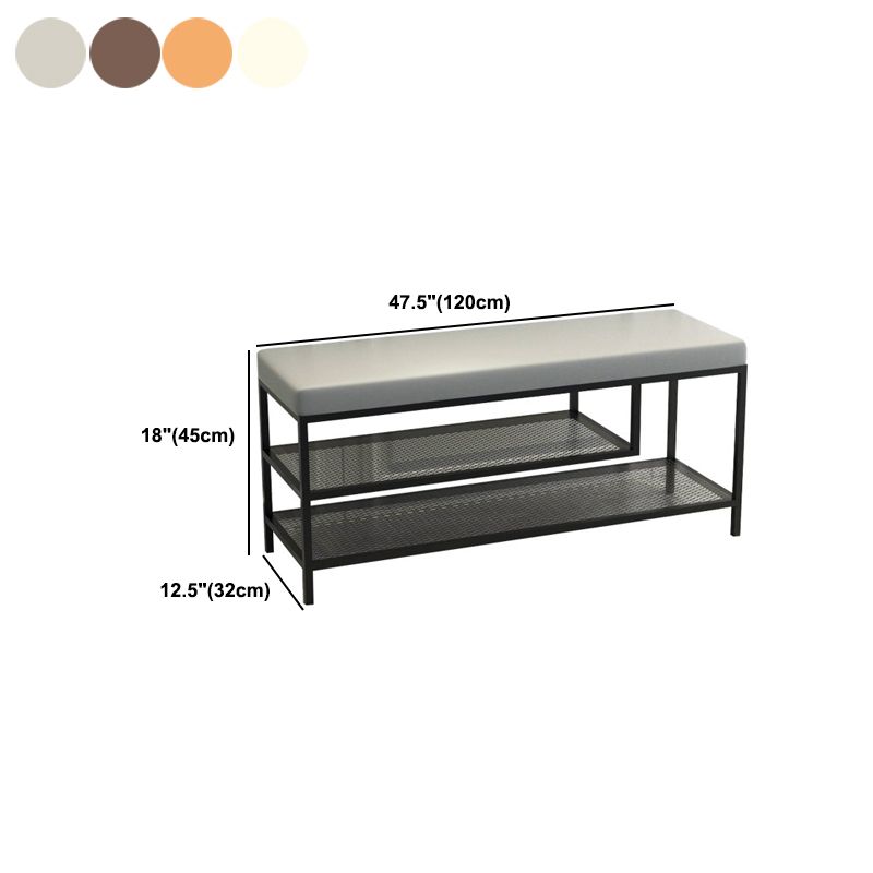 12.6 Inch Wide Seating Bench Modern Metal Cushioned Entryway Bench Clearhalo 'Benches' 'Chairs & Seating' 'furn' 'furn_benches' 'Furniture' 'Living Room Furniture' 1200x1200_5de1c53a-e299-48da-907f-ce989ab010da