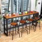 Mesa de bar rectangular contemporánea, mesa de comedor de madera maciza con base de caballete
