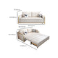 White Sleeper Sofa Faux leather Sofa Bed with Detachable Mattress