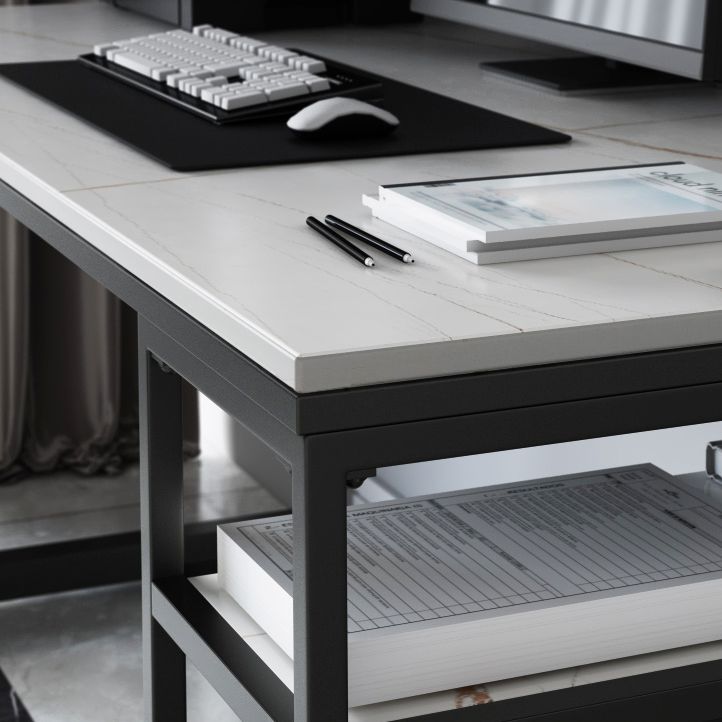 Contemporary Gaming Desk Antique Finish Computer Desk with Shelf Clearhalo 'furn' 'furn_office_desk' 'Furniture' 'Office Desks' 'Office Furniture' 'office_desk' 1200x1200_5de40bdc-82d9-4262-9848-04cc132e3615