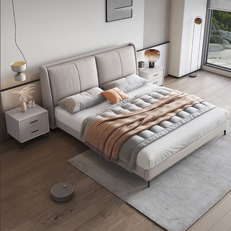 Modern Piny Pink Pannel Letto a letto in pelle autentica con testiera imbottita