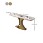 Glam Stone End Table Half Moon Console Accent Table for Hall