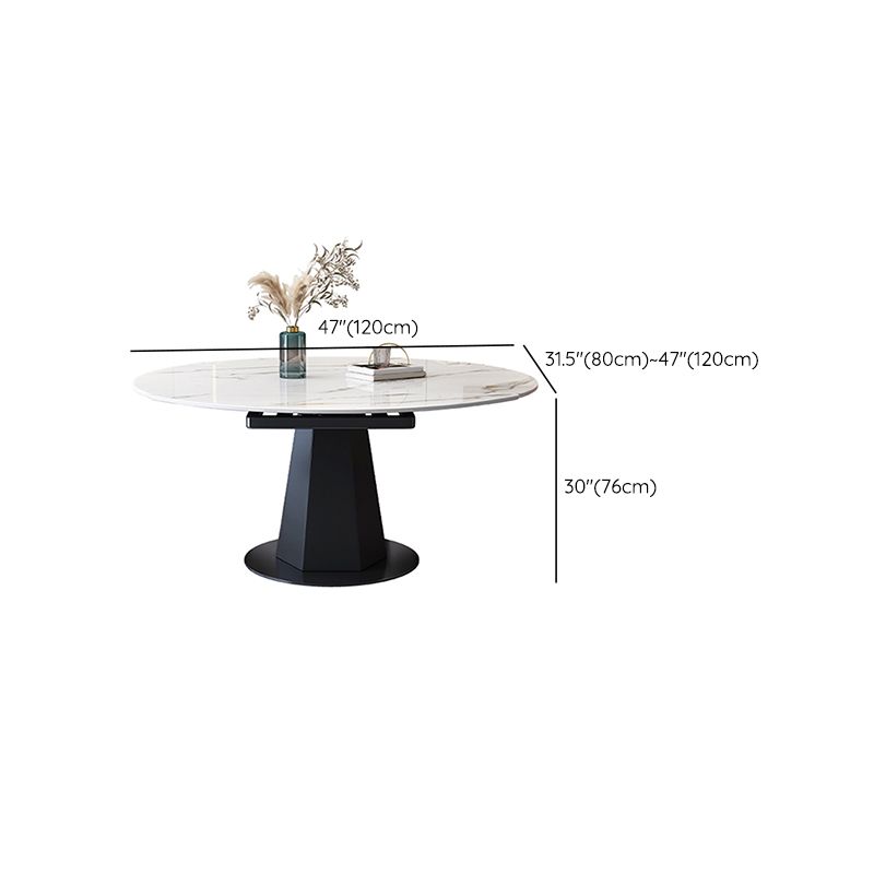 Sintered Stone Dining Table Drop-Leaf Dinner Table for Dining Room Clearhalo 'Dining Tables & Seating' 'Dining Tables' 'dining_table' 'furn' 'furn_dining_table' 'Furniture' 'Kitchen & Dining Furniture' 1200x1200_5de7b3ea-67e1-46fb-b5e7-e918f541055f