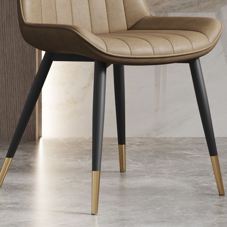 Scandinavian Study Room Leather Side Chair Matte Finish Parsons Dining Chairs Clearhalo ' kitchen&dining_furn' 'Dining Chairs' 'Dining Tables & Seating' 'dining_chair' 'furn' 'furn_dining_chair' 'Furniture' 'furniture_dining_chair' 'Kitchen & Dining Furniture' 'kitchen' 1200x1200_5de9277d-1277-418b-867c-8bde9bedab06