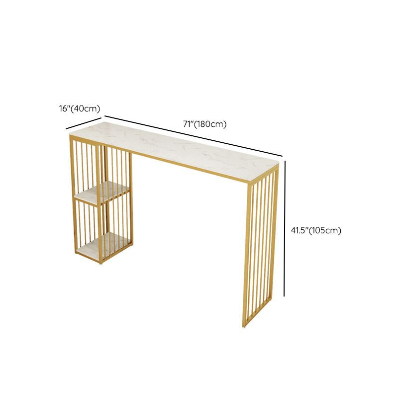Modern Style Bar-height Table Gold Base Bar Table for Kitchen Clearhalo 'Bar Furniture' 'Bar Tables' 'bar_tables' 'furn' 'furn_bar_tables' 'Furniture' 'Kitchen & Dining Furniture' 1200x1200_5de96d84-e2a6-4e92-8e4e-e84fb7f1c7ff