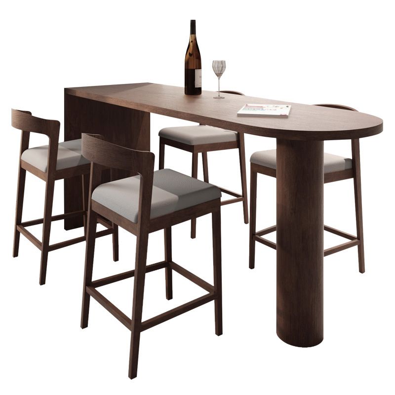 Solid Wood Bar Table Brown Dining Table for Kitchen Living Room Clearhalo 'Bar Furniture' 'Bar Tables' 'bar_tables' 'furn' 'furn_bar_tables' 'Furniture' 'Kitchen & Dining Furniture' 1200x1200_5deb4a85-8451-45e7-ba31-91de7f404158