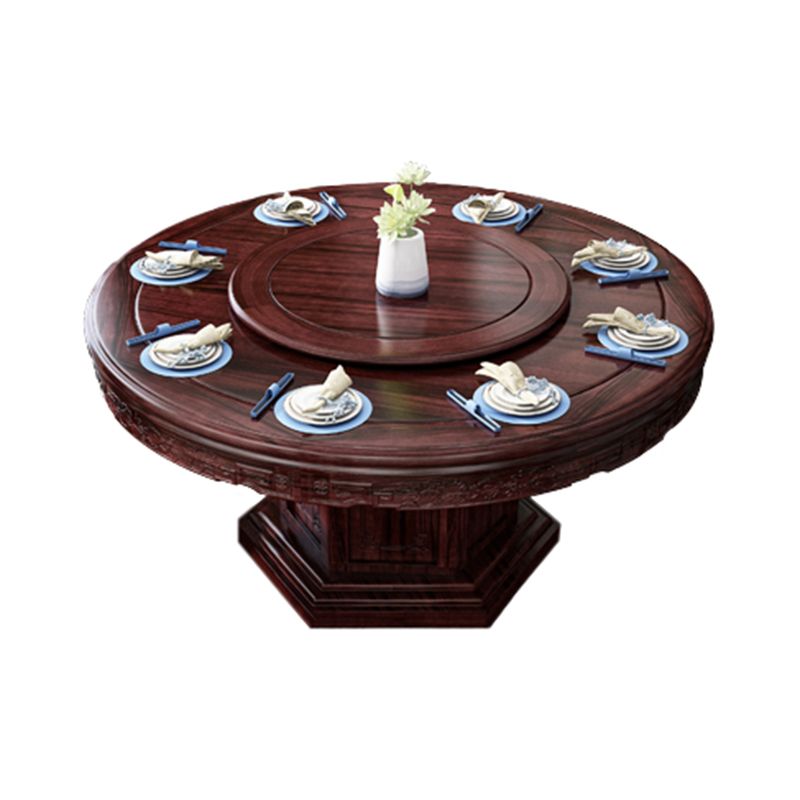 Solid Wood Dining Table Pedestal Round Dinner Table for Dining Room Clearhalo 'Dining Tables & Seating' 'Dining Tables' 'dining_table' 'furn' 'furn_dining_table' 'Furniture' 'Kitchen & Dining Furniture' 1200x1200_5debe12a-3f45-4315-b6df-64987a200a75