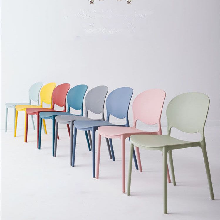 Modern Style Stackable Plastic Chair Open Back Dining Side Chair (Set of 4) Clearhalo 'Dining Chairs' 'Dining Tables & Seating' 'dining_chair' 'furn' 'furn_dining_chair' 'Furniture' 'furniture_dining_chair' 'Kitchen & Dining Furniture' 1200x1200_5dec0791-c124-44d7-a0c4-96147f89100d