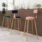 Glam Round Upholstered Counter Stool Low Back Stool with Gold Frame Clearhalo 'Bar Furniture' 'Bar Stools' 'bar_stools' 'furn' 'furn_bar_stools' 'Furniture' 'Kitchen & Dining Furniture' 1200x1200_5dec5388-b587-497f-b25c-df069cdda1cf