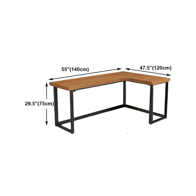 Escritorio de escritorio de escritura de esquina marrón contemporánea escritorio de madera de madera de pino