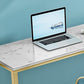 Stone Top Bar Table Traditional Luxury Rectangle Bar Table with Gold Trestle Base Clearhalo 'Bar Furniture' 'Bar Tables' 'bar_tables' 'furn' 'furn_bar_tables' 'Furniture' 'furniture_bar_tables' 'Kitchen & Dining Furniture' 1200x1200_5dedcc75-12e8-4d3e-9ab6-be39c469dd00