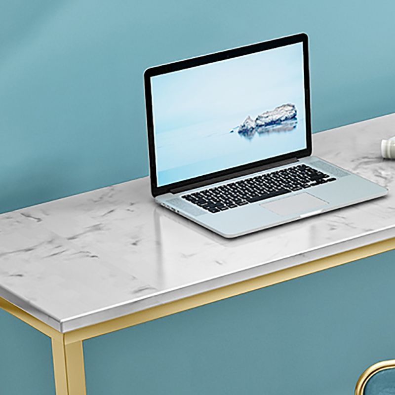 Stone Top Bar Table Traditional Luxury Rectangle Bar Table with Gold Trestle Base Clearhalo 'Bar Furniture' 'Bar Tables' 'bar_tables' 'furn' 'furn_bar_tables' 'Furniture' 'furniture_bar_tables' 'Kitchen & Dining Furniture' 1200x1200_5dedcc75-12e8-4d3e-9ab6-be39c469dd00