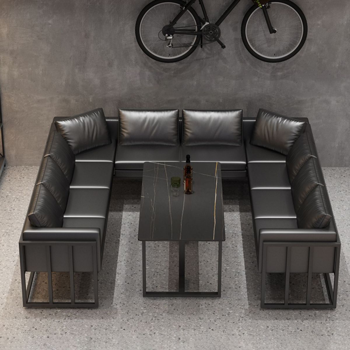 Industrial Sintered Stone Dinner Room Kitchen Table Black Table with Metal Base for Dinning Room Clearhalo ' dining_table' 'Dining Tables & Seating' 'Dining Tables' 'furn' 'furn_dining_table' 'Furniture' 'furniture_dining_table' 'Kitchen & Dining Furniture' 'kitchen&dining_furn' 'kitchen' 'kitchen_dining_table' 1200x1200_5dedd436-712c-41f8-86ed-d9bd31862f1d
