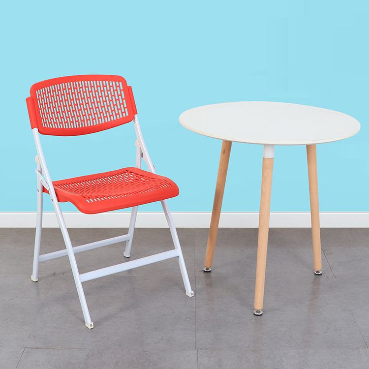 Contemporary Metal Side Chair Home Folding Armless Open Back Dining Side Chair Clearhalo ' kitchen&dining_furn' 'Dining Chairs' 'Dining Tables & Seating' 'dining_chair' 'furn' 'furn_dining_chair' 'Furniture' 'furniture_dining_chair' 'Kitchen & Dining Furniture' 'kitchen' 1200x1200_5deffb5a-a25c-4343-90d5-c838743e1896