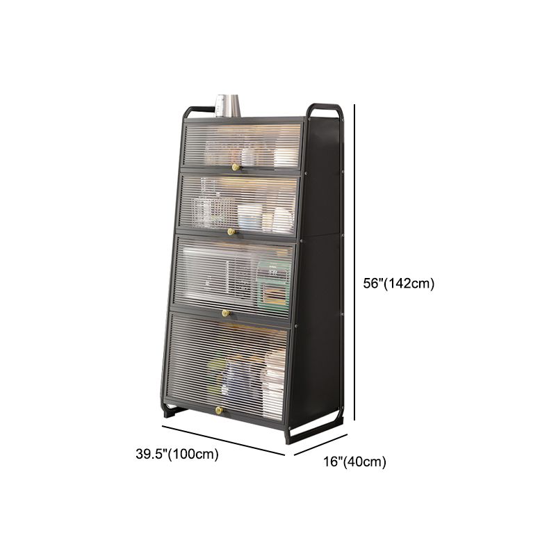 Plastic Door Iron Sideboard Modern Server Cabinet with Storage for Kitchen Clearhalo 'buffet_sideboard' 'Buffets & Sideboards' 'furn' 'furn_buffet_sideboard' 'Furniture' 'furniture_buffet_sideboard' 'Kitchen & Dining Furniture' 1200x1200_5df01623-aafe-4f09-90b2-0d5d201e3d8a