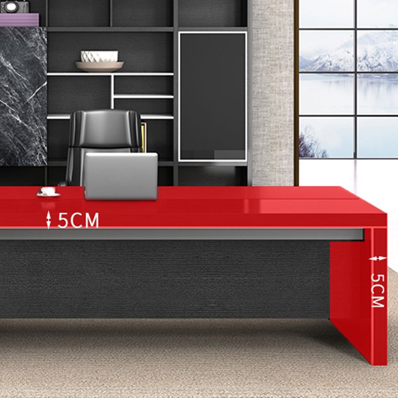 Black L-Shape Office Desk Cable Management Executive Desk with 2-Drawer Clearhalo 'furn' 'furn_office_desk' 'Furniture' 'Office Desks' 'Office Furniture' 'office_desk' 1200x1200_5df2a55e-edd3-4b6b-b37a-c8d373c098a2