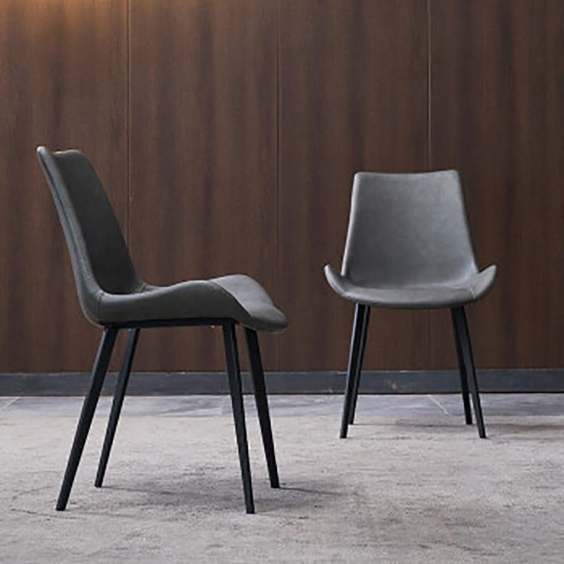 Home Dining Room Chair Armless Leather Chair with Upholstered