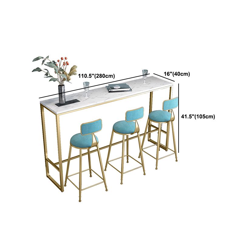 Tavolo da pub moderno tavolo da pub moderno di rettangolo in marmo con cavalletto metallico